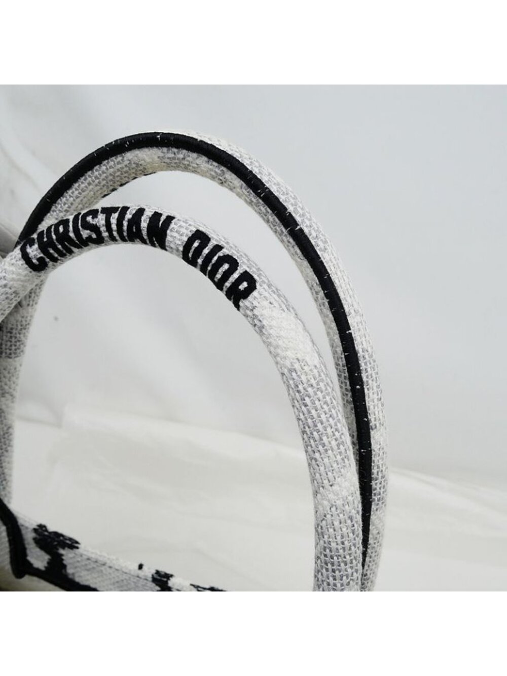 Christian Dior Book Tote Eiffel Tower Monotone Black And White Handbag - Picture 8 of 10